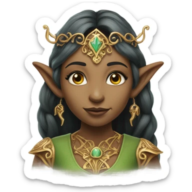 an elf woman login holding a big key sticker