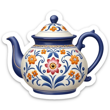 teapot with design on it sticker