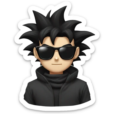 goku black with square sunglasses sticker
