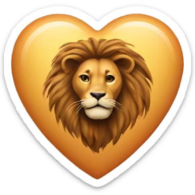 heart with lion print sticker