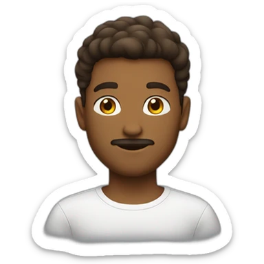 garcon brun  a lunettecheveux raide court sans barbe ni moustache sticker