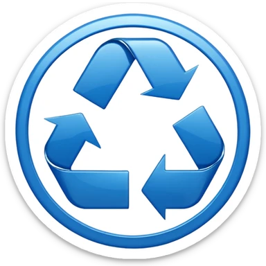 CIRCULO COM SETASSIMBOLO DE RECICLEAGEM REDONDO AZUL sticker