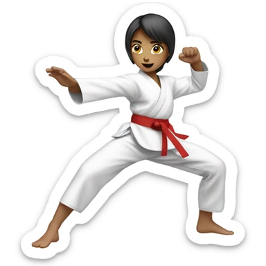 taekwondo girl kicking sticker