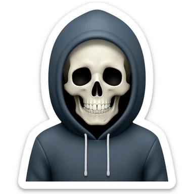 skull in hood funny sticker