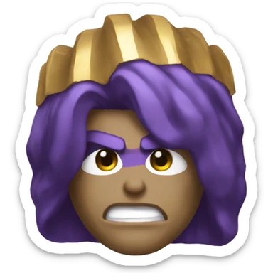 Thanos with a wig on sticker