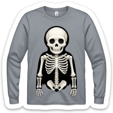 Gray t-shirt with a Halloween skeleton on it sticker