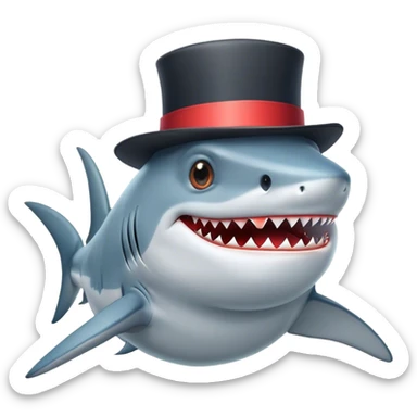 shark with tophat sticker