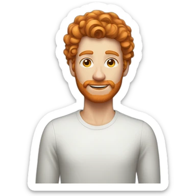 Ginger curl hair men sticker