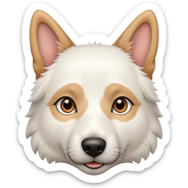 White Shepard with short fur ans Brown eyes sticker