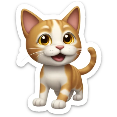 gato volando  sticker