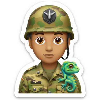 Quiero un soldado con el camuflado camaleón sticker