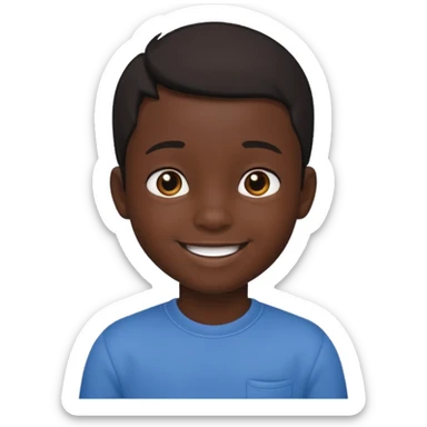 A cute lil boy black sticker