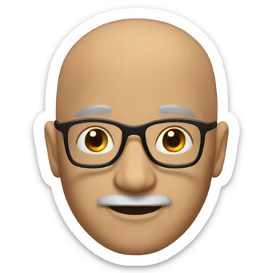 A really  bald guy with glasses sticker