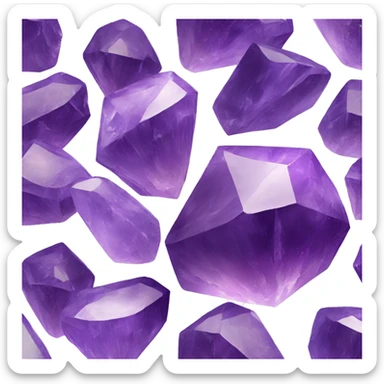 Purple amethyst crystals sticker