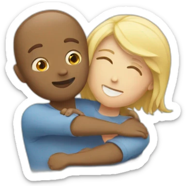 two white people hugging sticker