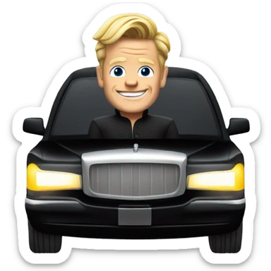 Gordon Ramsey in a black limo sticker