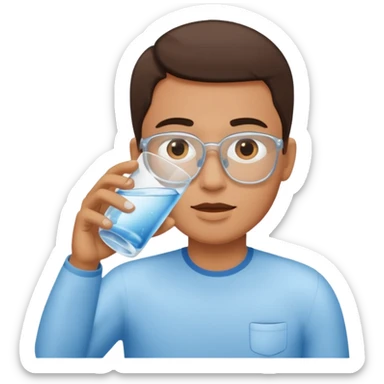 persona bebiendo agua sticker
