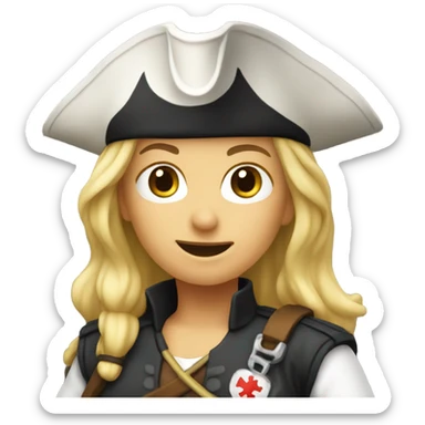 Female blond Pirate medic sticker