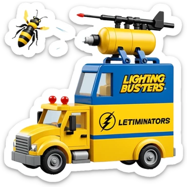  Dribble’s lightning Bug busters exterminators moving truck Lego  sticker