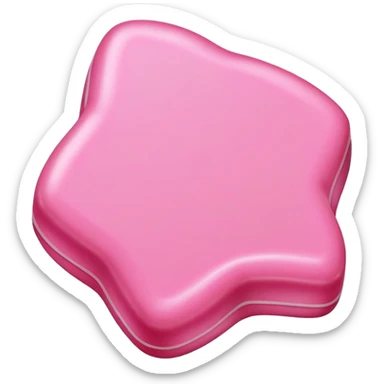 a piece of bright pink bubble gum, chewy candy, pink chewing gum sticker