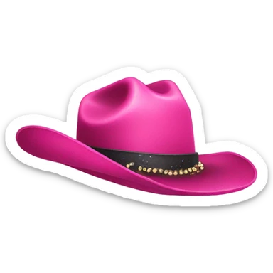 Sparkly pink cowboy hat sticker