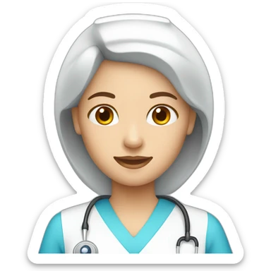white nurse with blue scrub sticker