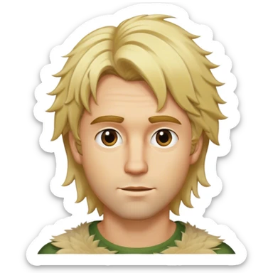 blonde male hair shaggy mid length layers with feathered texture sticker