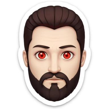 Evil, shadowie Male lord with Red glowing eyes and Long darkBrown Hair and chin beard sticker