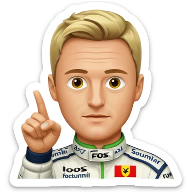 Ralf Schumacher pointing at Ralf Schumacher like in the spiderman meme sticker