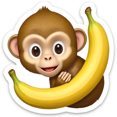 monkey eating a banana sticker