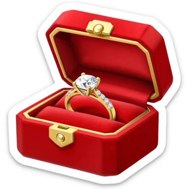 diamond jewelry ring in a red jewelry box sticker