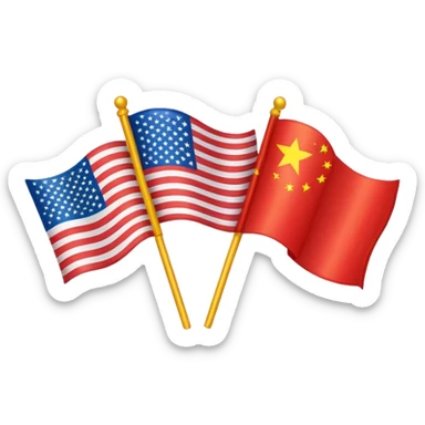chinese korean and american flags sticker