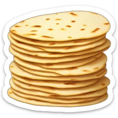 Small Stack of tortillas with some grill marks sticker
