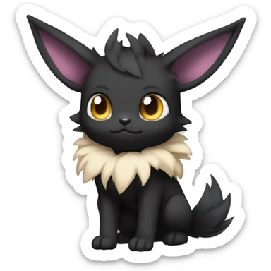 Dark Black Kawaii Eeveelution-Cute-Pokémon-fusion full body sticker