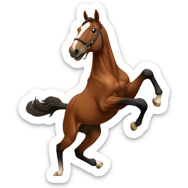 brown horse jumping sticker