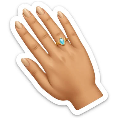 A hand with the ring finger folded inwards sticker
