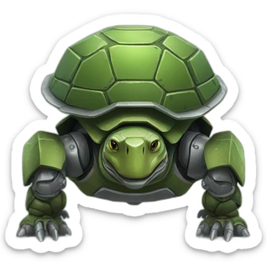 A robot armored turtle sticker
