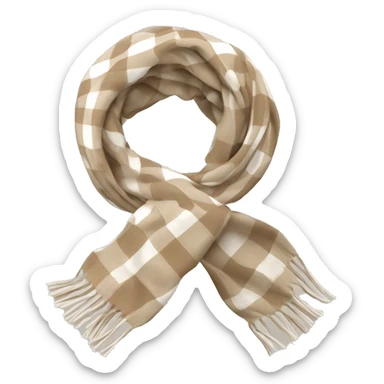scarf in beige and white plaid sticker