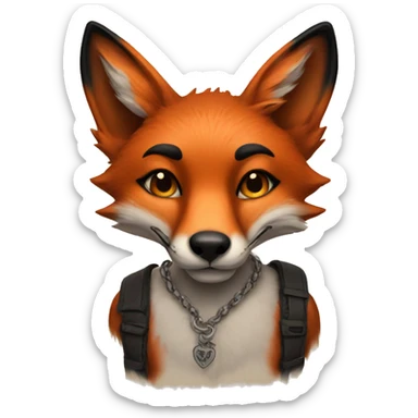 Fox with tattoos sticker