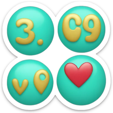 "I heart CC" in turquoise where the heart is an emoji sticker