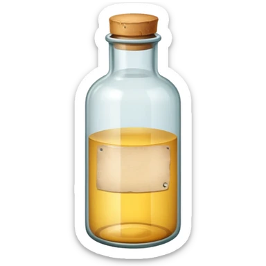 glass bottle with a paper message inside sticker