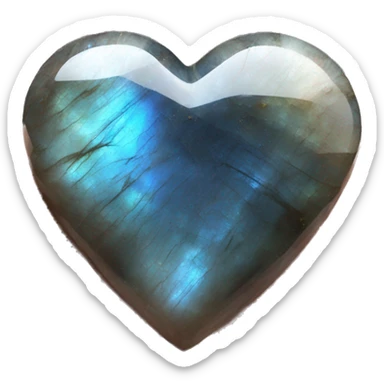 Labradorite crystal heart sticker