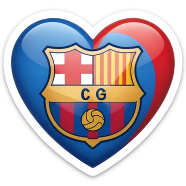 Barcelona Logo in heart sticker