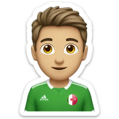 Un garçon avec un mayot de foot rose de de l'algerie sticker