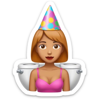 woMan in a Toilette Looking out of it  sticker