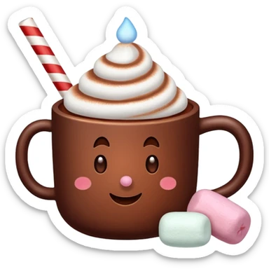 Christmas cacao with marshmallows sticker