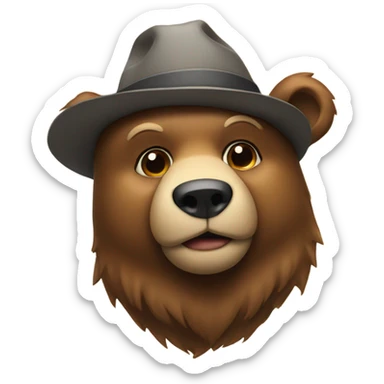 Bear with hat sticker