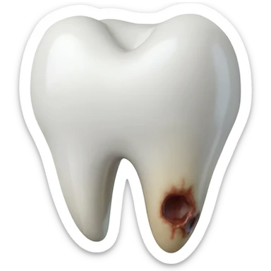 a tooth with caries sticker