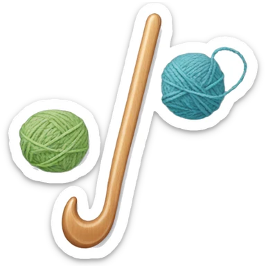 Crochet hook and yarn sticker