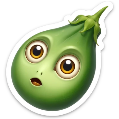 bhindi keeping the shape normal with big eyes sticker